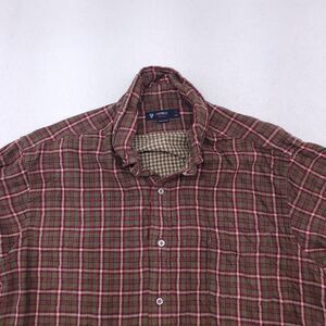 Cremieux Classics Tartan Flannel Button Up Casual Shirt Mens Size XL Brown Red